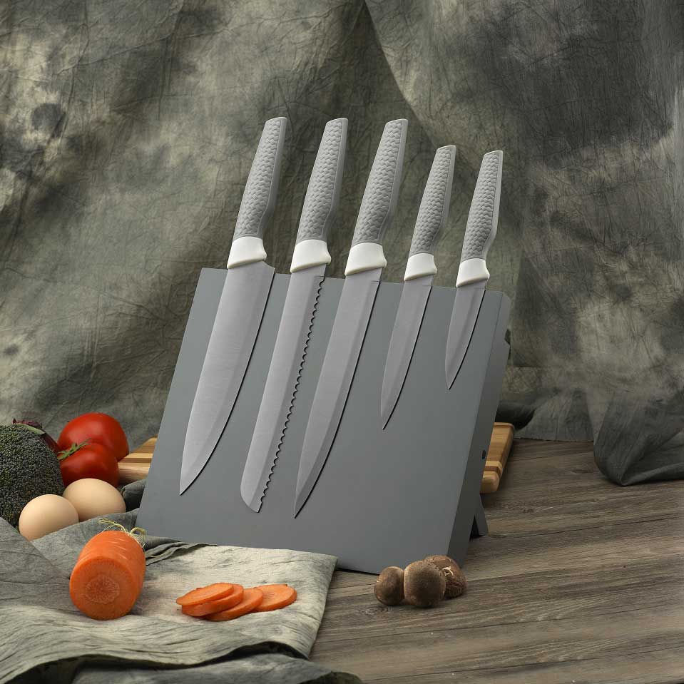 Quality Kitchen Knife Set – 5 Kitchen Knives - Paring, Utility, Bread, Carving, Chef Knife - Non-Stick Coating for Easy Cutting and Cleaning 