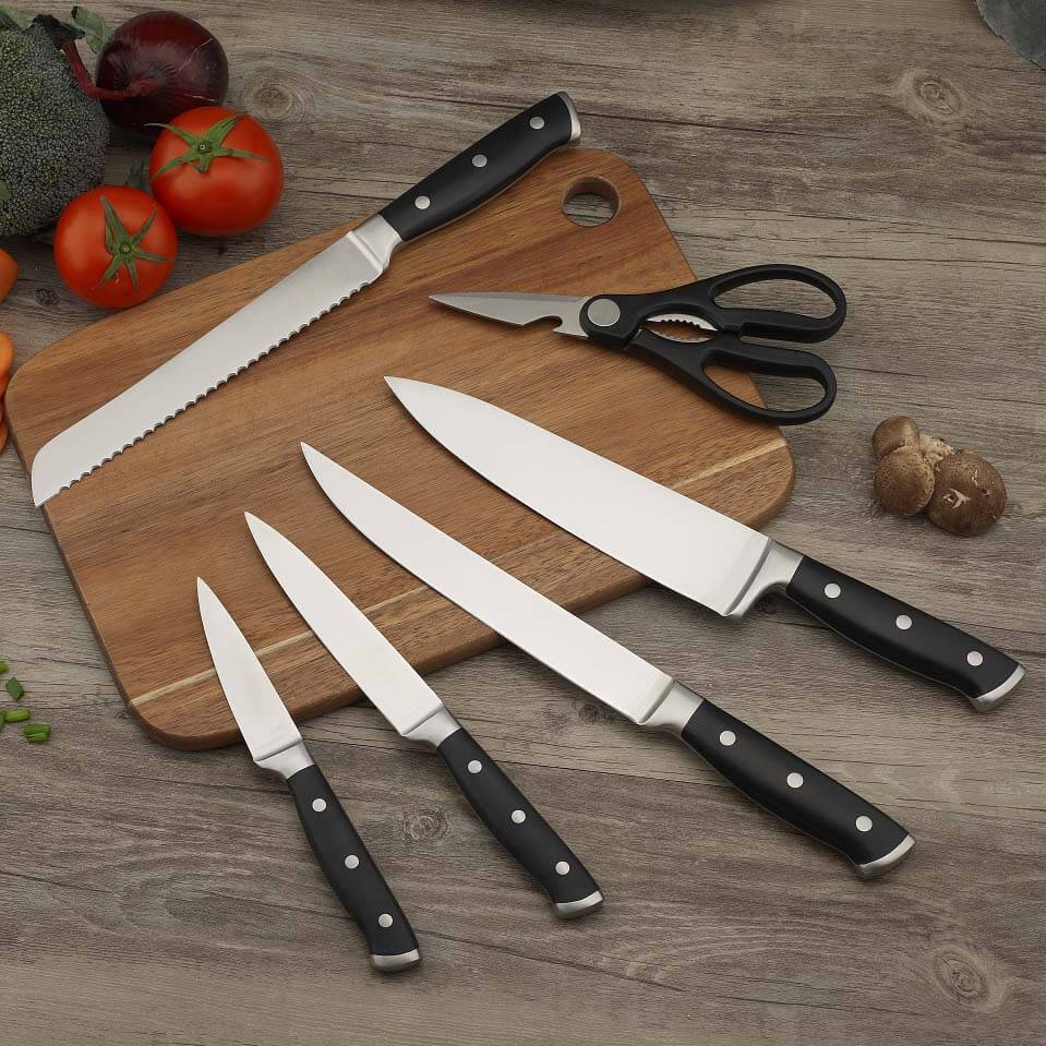 Forged ABS Double Bolster Triplet Rivet Handle Cutlery Set-5pcs