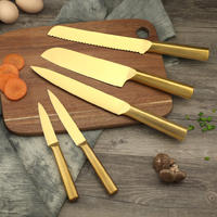 Yipfung Best quality Kitchen Knife Set of 5 Pieces-Gold titanium