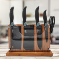 Stainless steel knife set with black non stick coating-Scissor-5PC